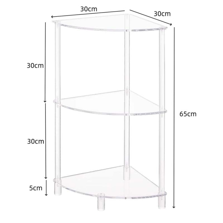 YX141 Acrylic 3-Layer Wall Corner Table For Living Room Bedroom Bathroom Placement Storage