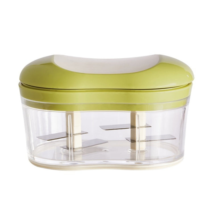 Hand-pushed Garlic Cutter Manual Food Processor Vegetable Chopper - Green