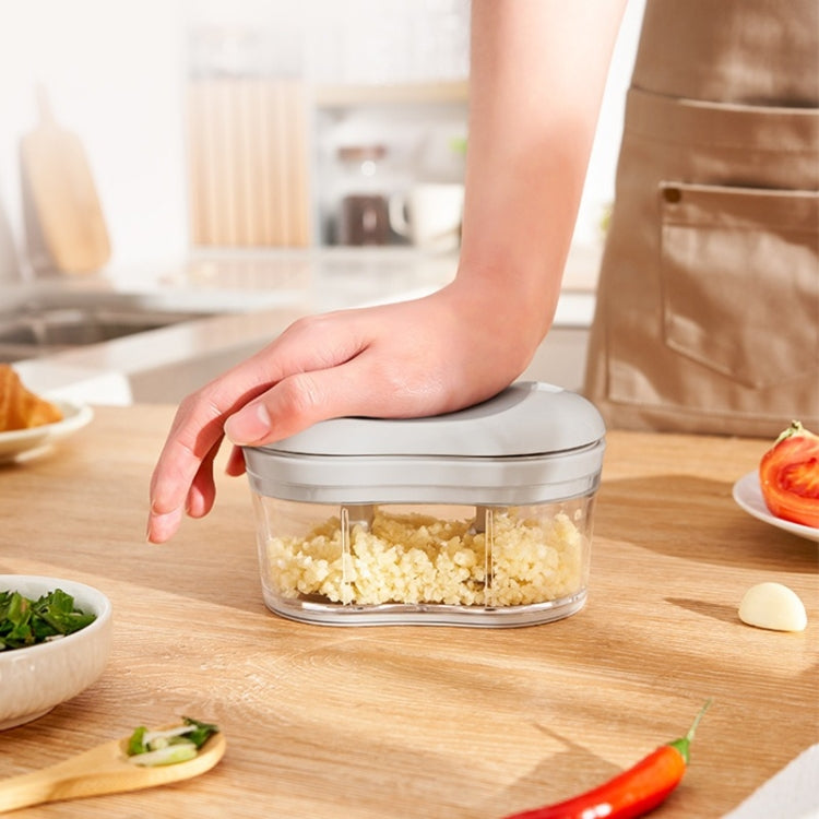 Hand-pushed Garlic Cutter Manual Food Processor Vegetable Chopper - Green