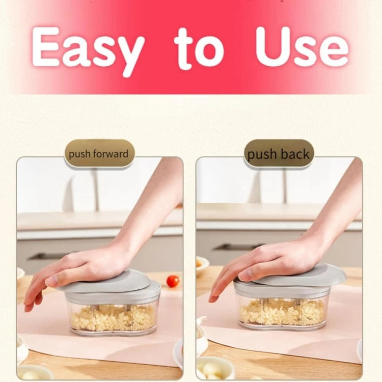 Hand-pushed Garlic Cutter Manual Food Processor Vegetable Chopper - Green