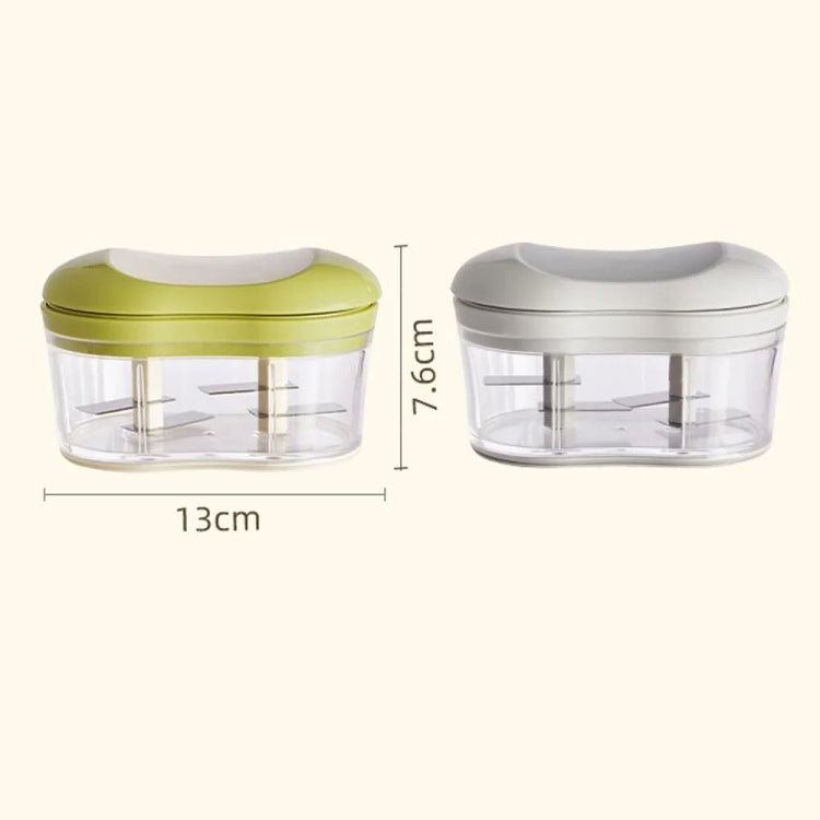Hand-pushed Garlic Cutter Manual Food Processor Vegetable Chopper - Green