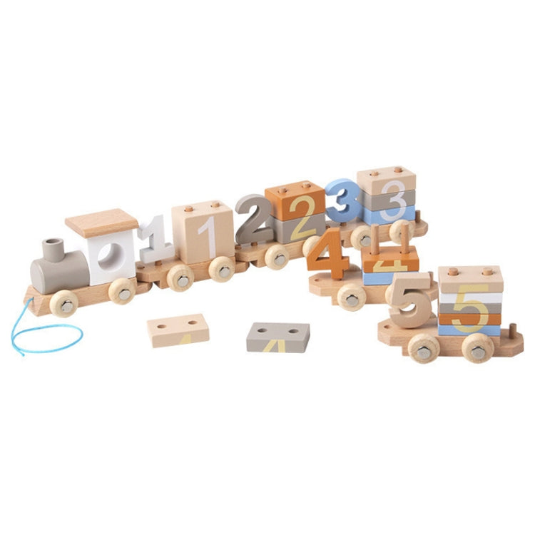 D55 Children Wooden Digital Train Set Baby Educational Toy Boys Girls Assembled Toy Birthday Gift
