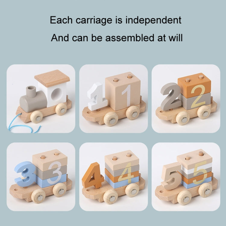 D55 Children Wooden Digital Train Set Baby Educational Toy Boys Girls Assembled Toy Birthday Gift