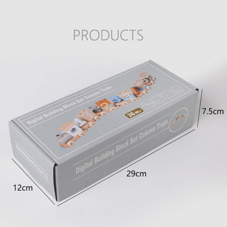 D55 Children Wooden Digital Train Set Baby Educational Toy Boys Girls Assembled Toy Birthday Gift