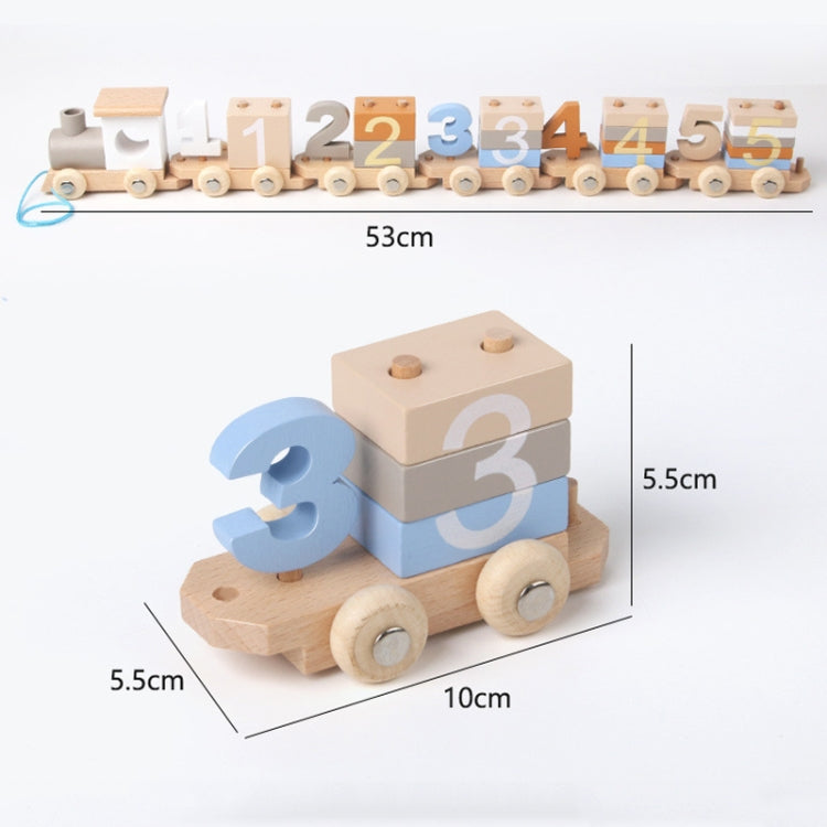 D55 Children Wooden Digital Train Set Baby Educational Toy Boys Girls Assembled Toy Birthday Gift