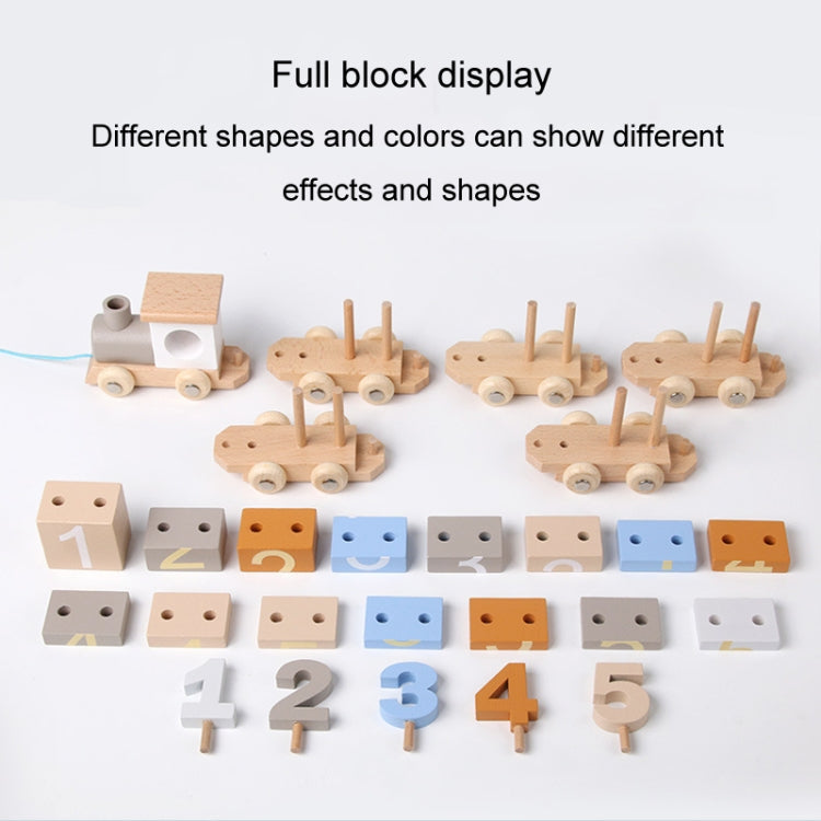 D55 Children Wooden Digital Train Set Baby Educational Toy Boys Girls Assembled Toy Birthday Gift