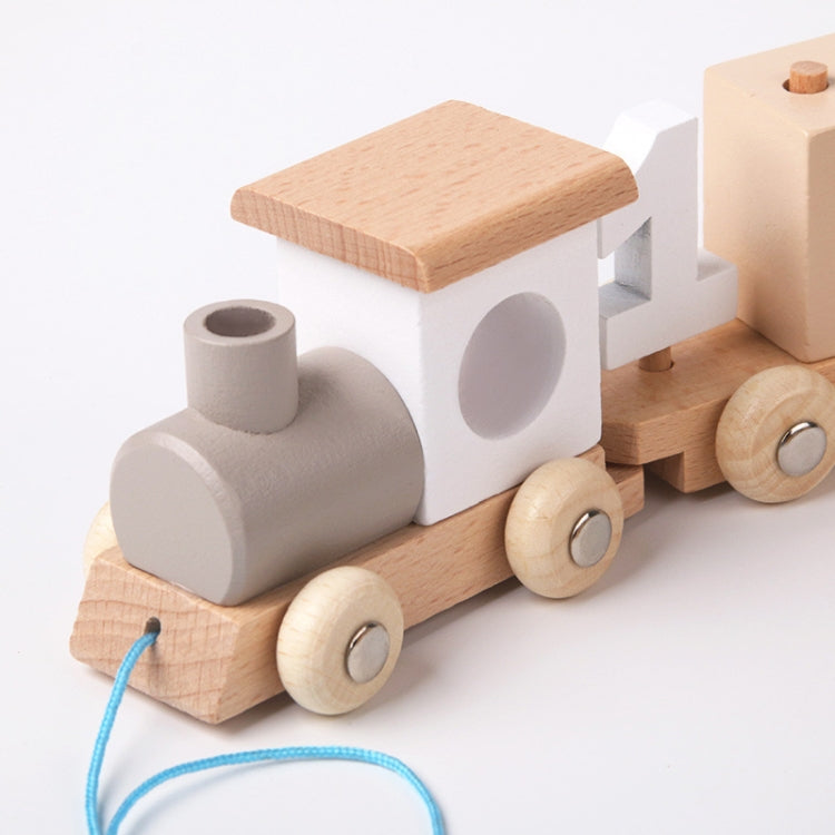 D55 Children Wooden Digital Train Set Baby Educational Toy Boys Girls Assembled Toy Birthday Gift