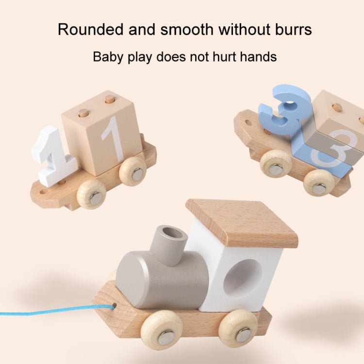 D55 Children Wooden Digital Train Set Baby Educational Toy Boys Girls Assembled Toy Birthday Gift
