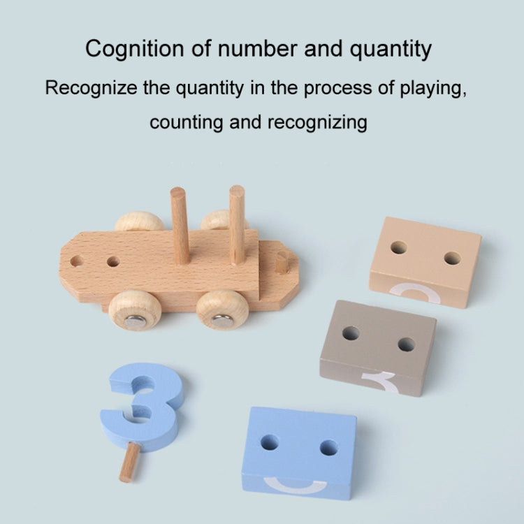 D55 Children Wooden Digital Train Set Baby Educational Toy Boys Girls Assembled Toy Birthday Gift