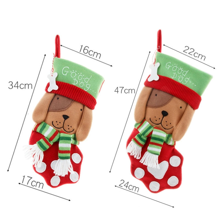 Model A Small Dog Sock Christmas Decoration Hanging Gift Bag Pet Candy Bag
