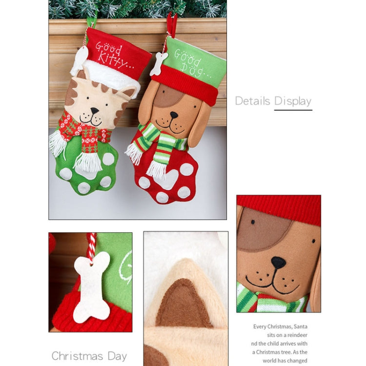 Model A Small Dog Sock Christmas Decoration Hanging Gift Bag Pet Candy Bag