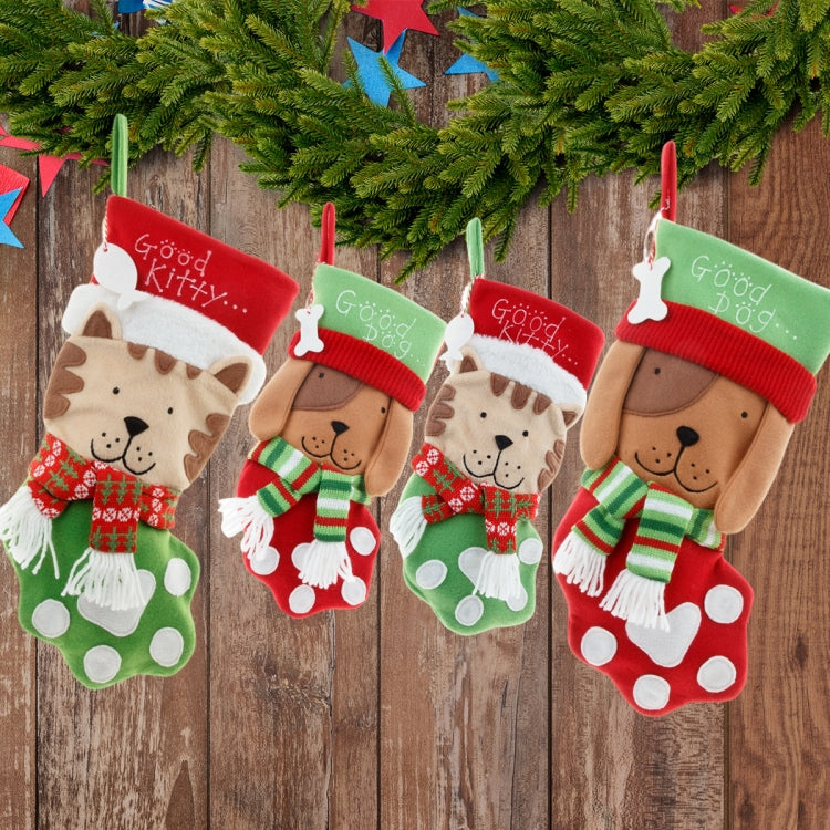 Model B Small Cat Sock Christmas Decoration Hanging Gift Bag Pet Candy Bag