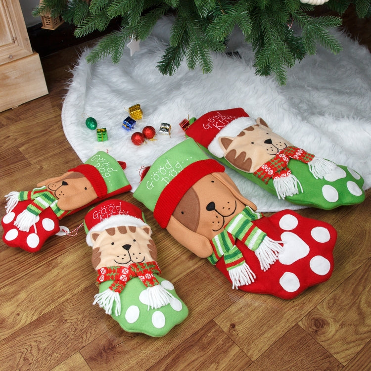 Model D Large Cat Sock Christmas Decoration Hanging Gift Bag Pet Candy Bag