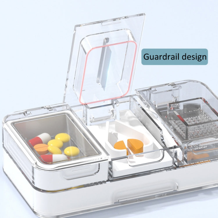 3 In 1 Double-layer Cutting and Grinding Medicine Box Travel Pill Organizer Case