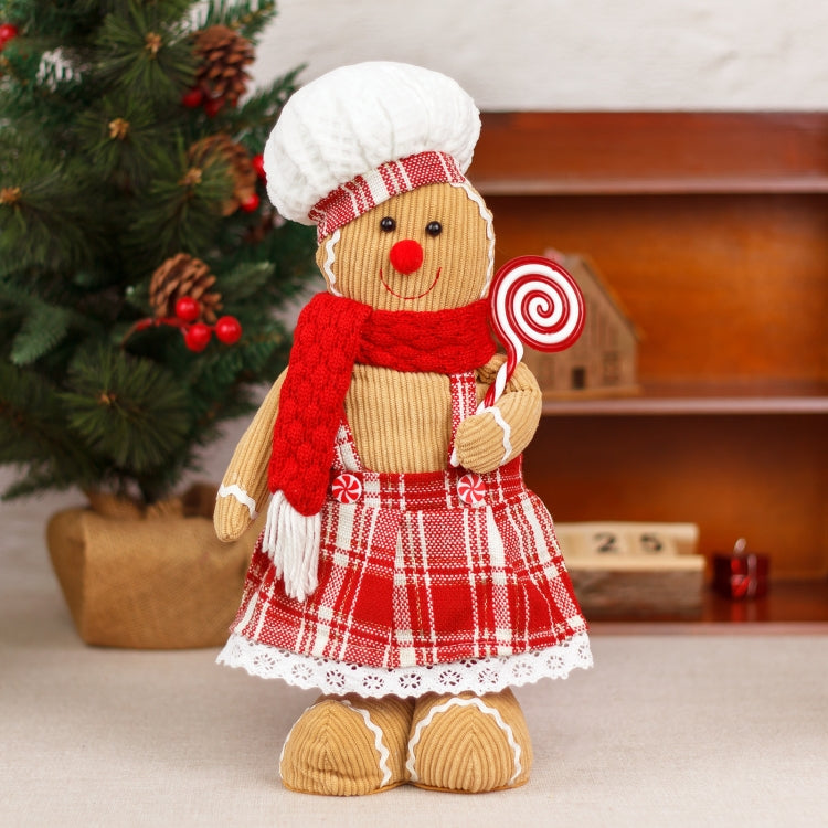 Christmas Decoration Ornament Gingerbread Man Retractable Window Figurine