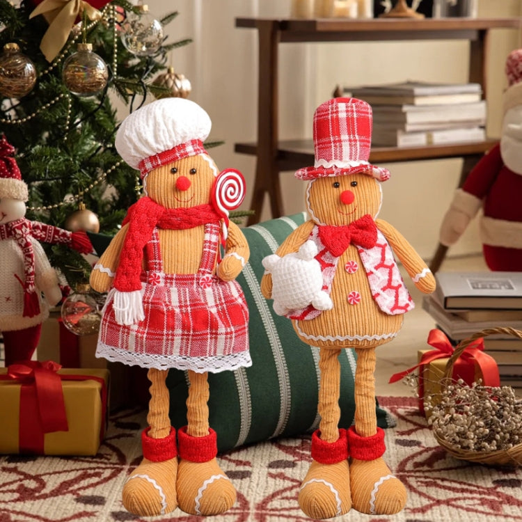 Christmas Decoration Ornament Gingerbread Man Retractable Window Figurine