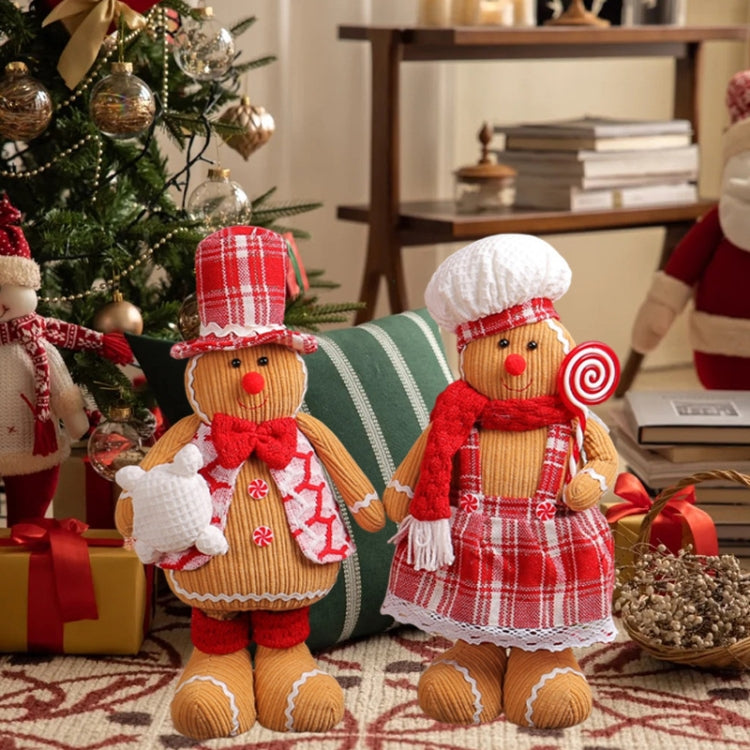 Christmas Decoration Ornament Gingerbread Man Retractable Window Figurine
