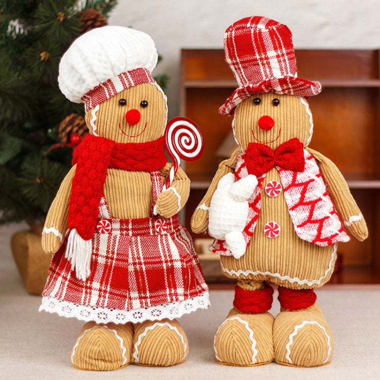 Christmas Decoration Ornament Gingerbread Man Retractable Window Figurine