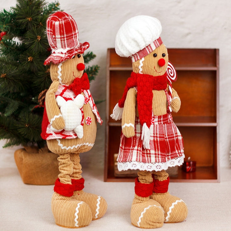 Christmas Decoration Ornament Gingerbread Man Retractable Window Figurine
