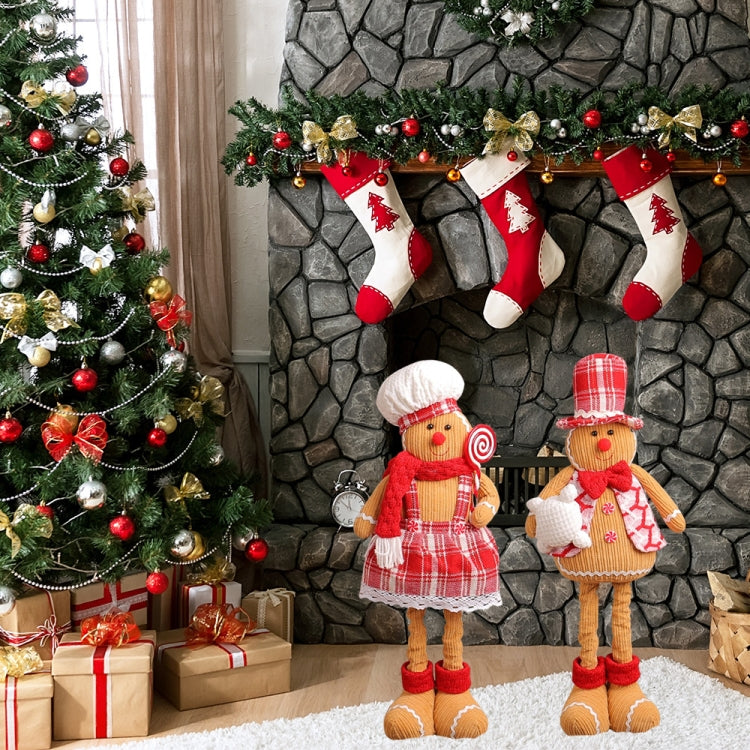 Christmas Decoration Ornament Gingerbread Man Retractable Window Figurine