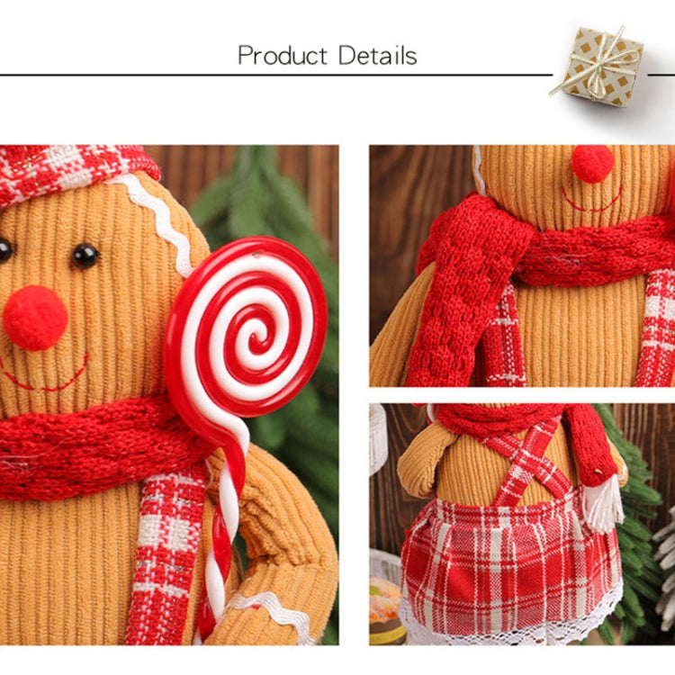 Christmas Decoration Ornament Gingerbread Man Retractable Window Figurine