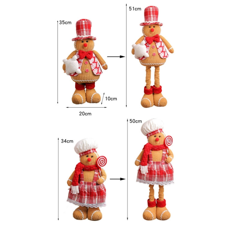 Christmas Decoration Ornament Gingerbread Man Retractable Window Figurine