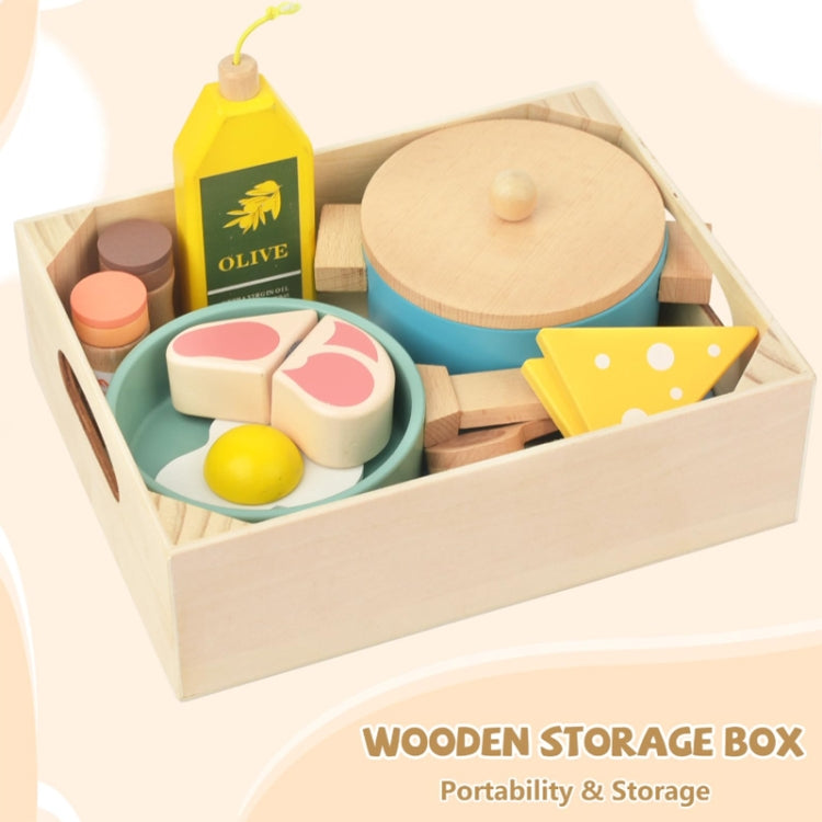 Children Pretend Play Simulation Kitchen Cookware Set Montessori Boys Girls Mini Kitchen Wooden Toys