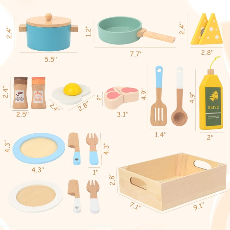 Children Pretend Play Simulation Kitchen Cookware Set Montessori Boys Girls Mini Kitchen Wooden Toys