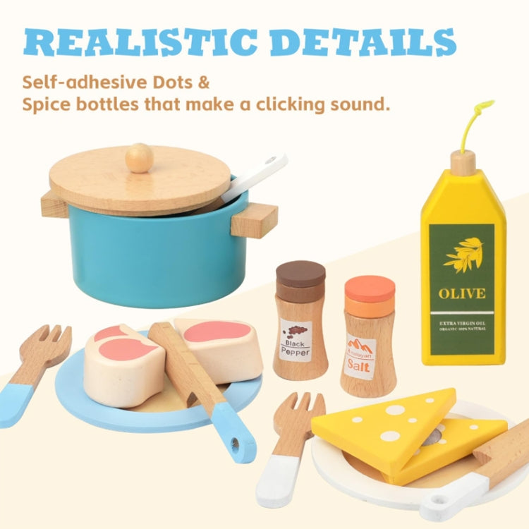 Children Pretend Play Simulation Kitchen Cookware Set Montessori Boys Girls Mini Kitchen Wooden Toys