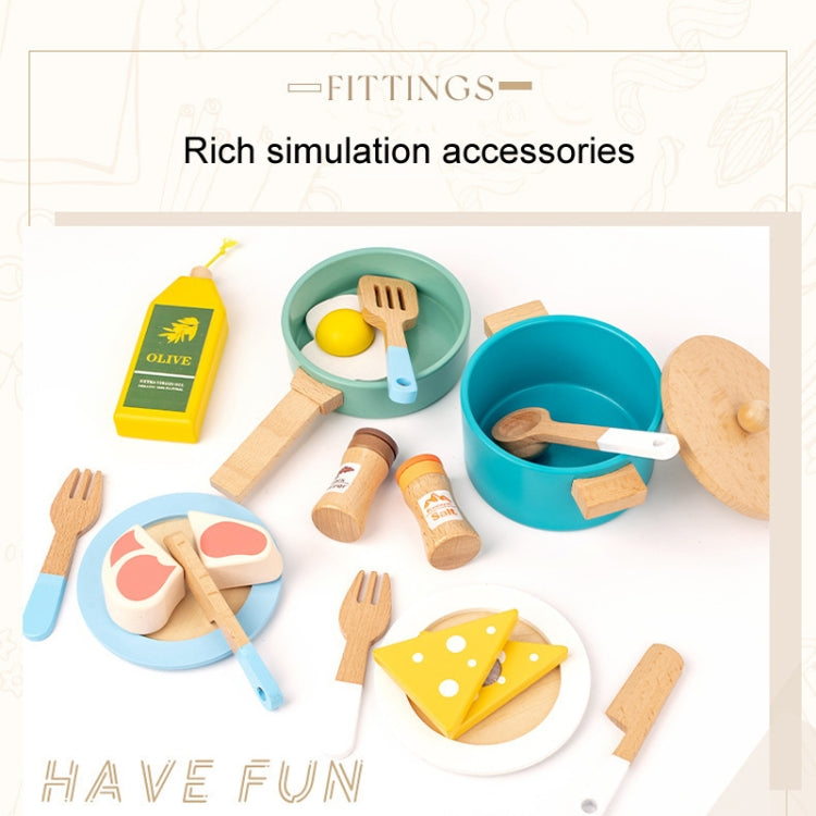 Children Pretend Play Simulation Kitchen Cookware Set Montessori Boys Girls Mini Kitchen Wooden Toys