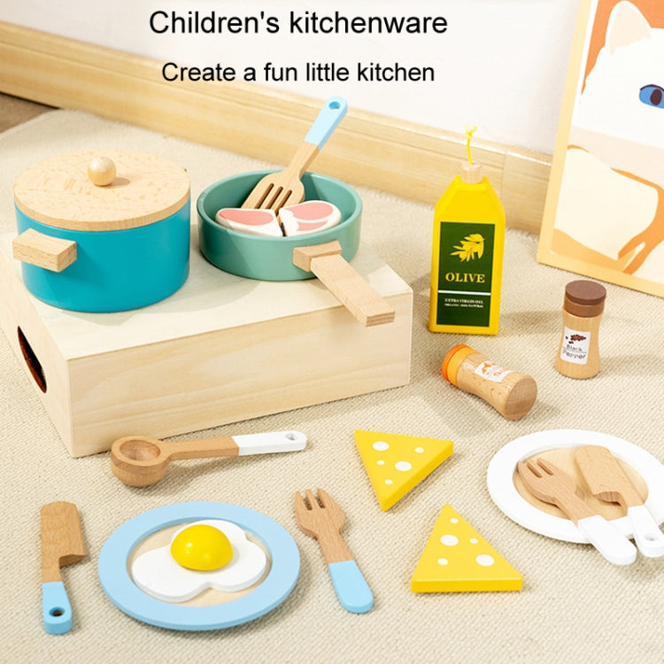 Children Pretend Play Simulation Kitchen Cookware Set Montessori Boys Girls Mini Kitchen Wooden Toys