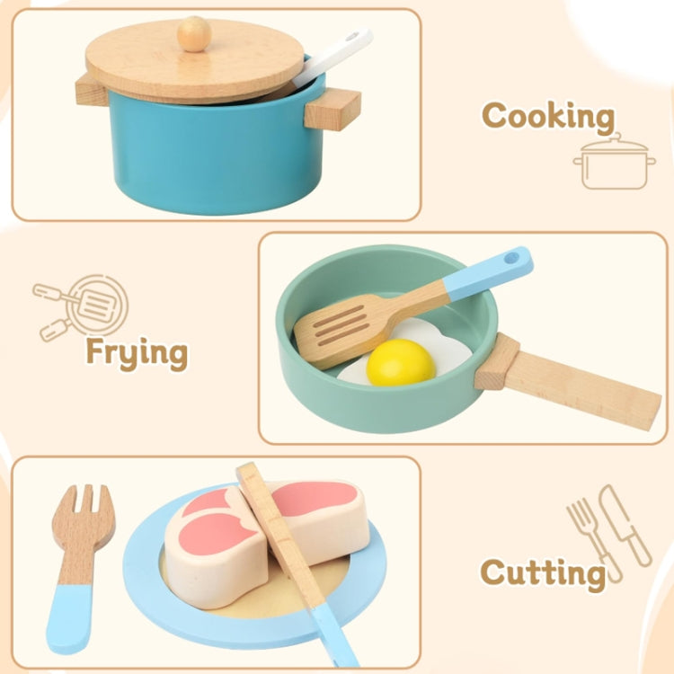 Children Pretend Play Simulation Kitchen Cookware Set Montessori Boys Girls Mini Kitchen Wooden Toys