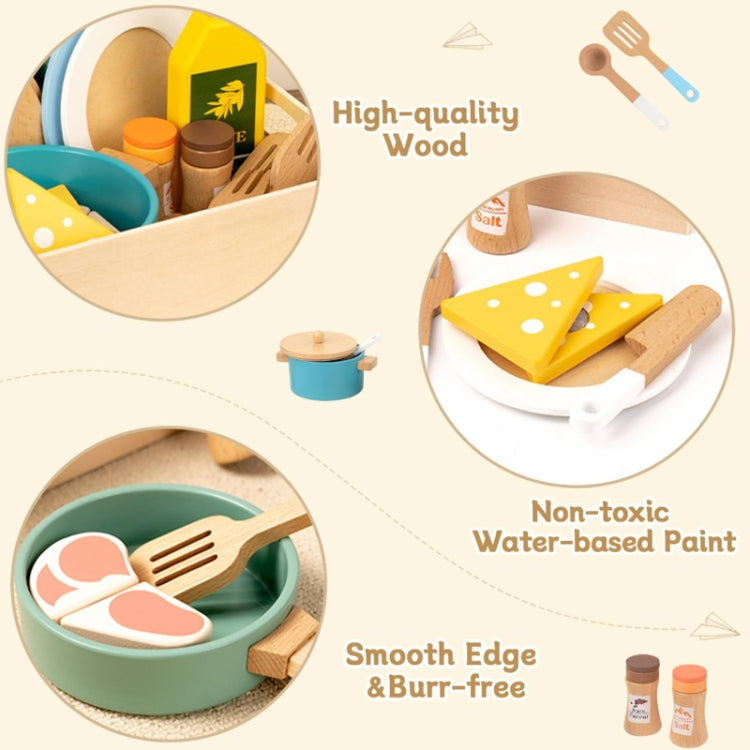 Children Pretend Play Simulation Kitchen Cookware Set Montessori Boys Girls Mini Kitchen Wooden Toys