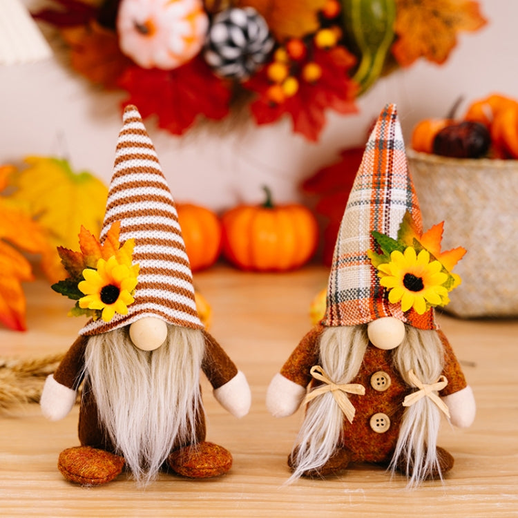 Christmas Thanksgiving Decorations Sunflower Maple Leaf Doll Faceless Doll Ornament