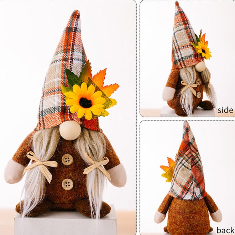 Christmas Thanksgiving Decorations Sunflower Maple Leaf Doll Faceless Doll Ornament