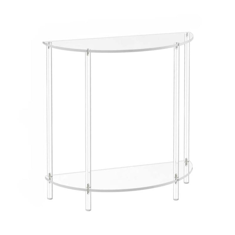 YX139 2 Layers Acrylic Semi-Oval Wall Side Table For Living Room Bedroom Bedside