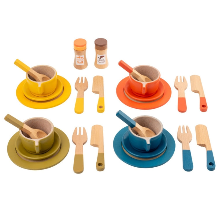 26pcs /Set Simulation Wooden Children Afternoon Tea Set Montessori Fun Role-playing Pretend Play Early Education Toy