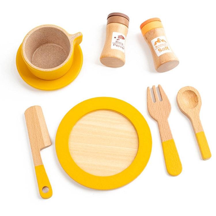 26pcs /Set Simulation Wooden Children Afternoon Tea Set Montessori Fun Role-playing Pretend Play Early Education Toy