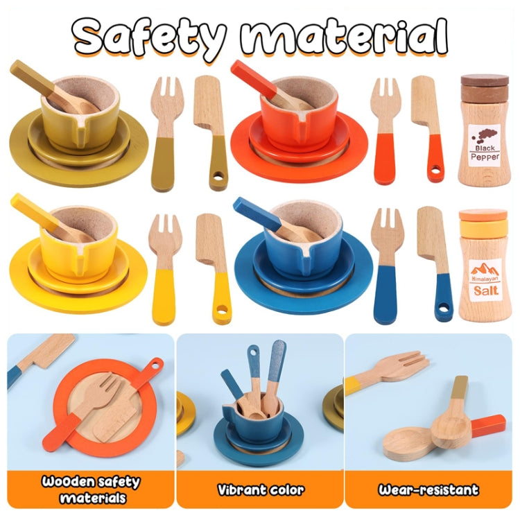 26pcs /Set Simulation Wooden Children Afternoon Tea Set Montessori Fun Role-playing Pretend Play Early Education Toy