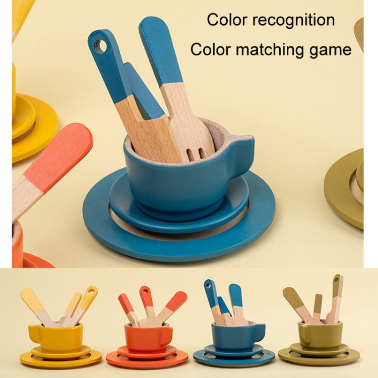 26pcs /Set Simulation Wooden Children Afternoon Tea Set Montessori Fun Role-playing Pretend Play Early Education Toy