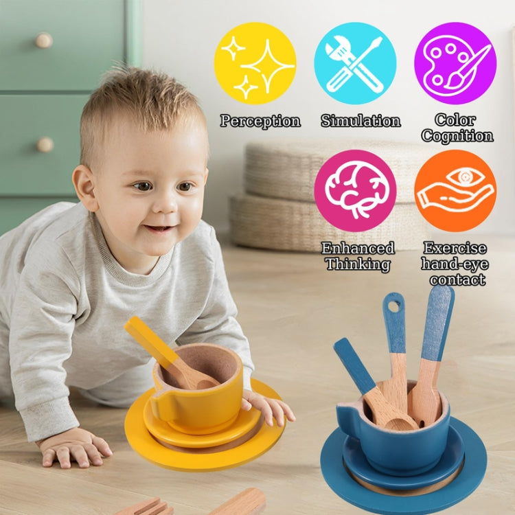 26pcs /Set Simulation Wooden Children Afternoon Tea Set Montessori Fun Role-playing Pretend Play Early Education Toy