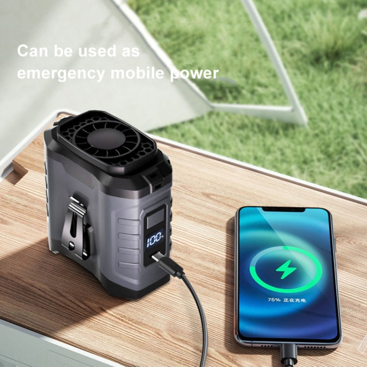 10000mAh Portable Hanging Waist Outdoor USB Fan High Wind Power Mini Fan
