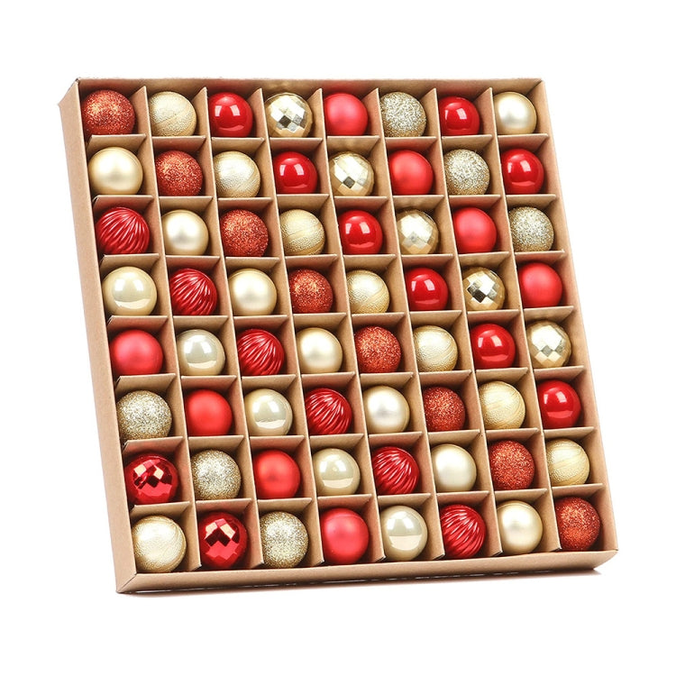 64pcs /Pack 3cm Small Plastic Christmas Ball Ornaments Set for Xmas Tree