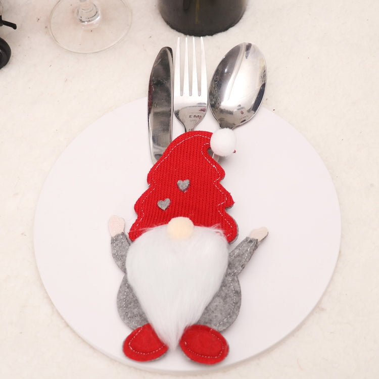B Style Cartoon Faceless Doll Knife Fork Cover Christmas Decorations