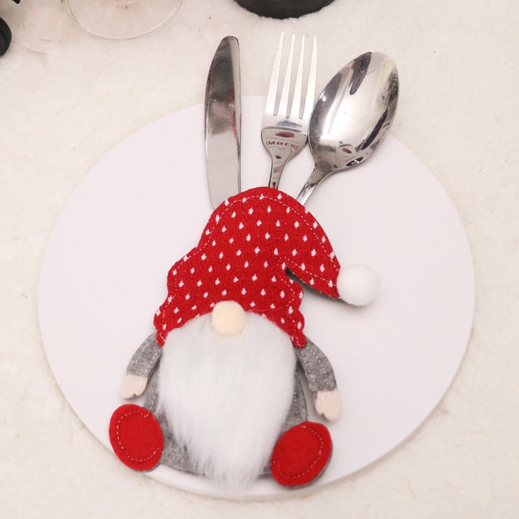 C Style Cartoon Faceless Doll Knife Fork Cover Christmas Decorations