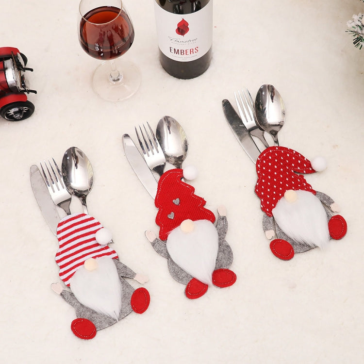 C Style Cartoon Faceless Doll Knife Fork Cover Christmas Decorations