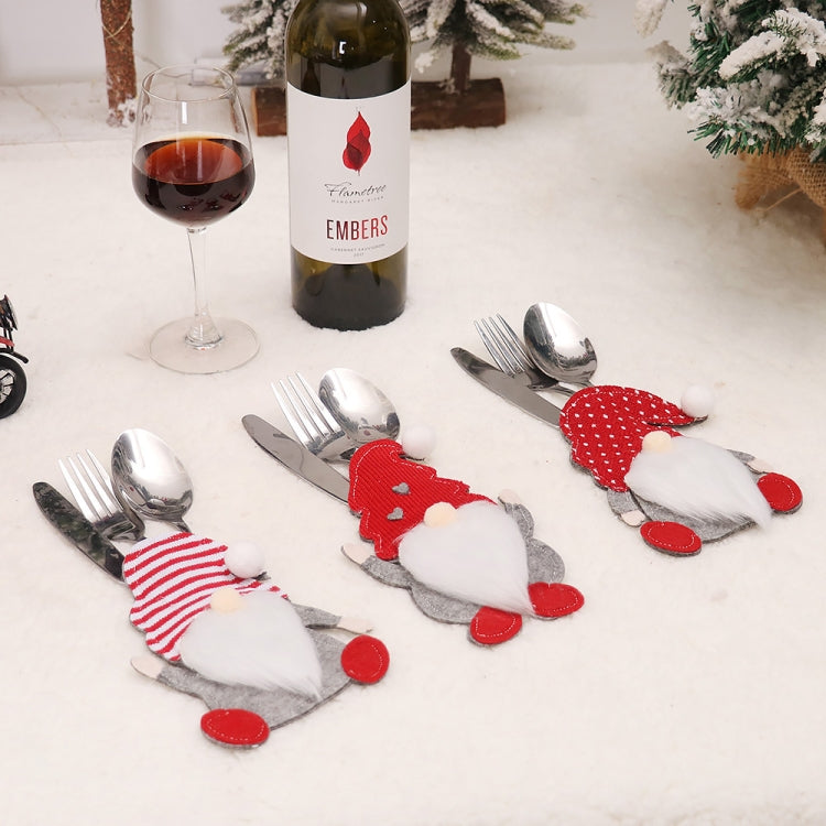 B Style Cartoon Faceless Doll Knife Fork Cover Christmas Decorations