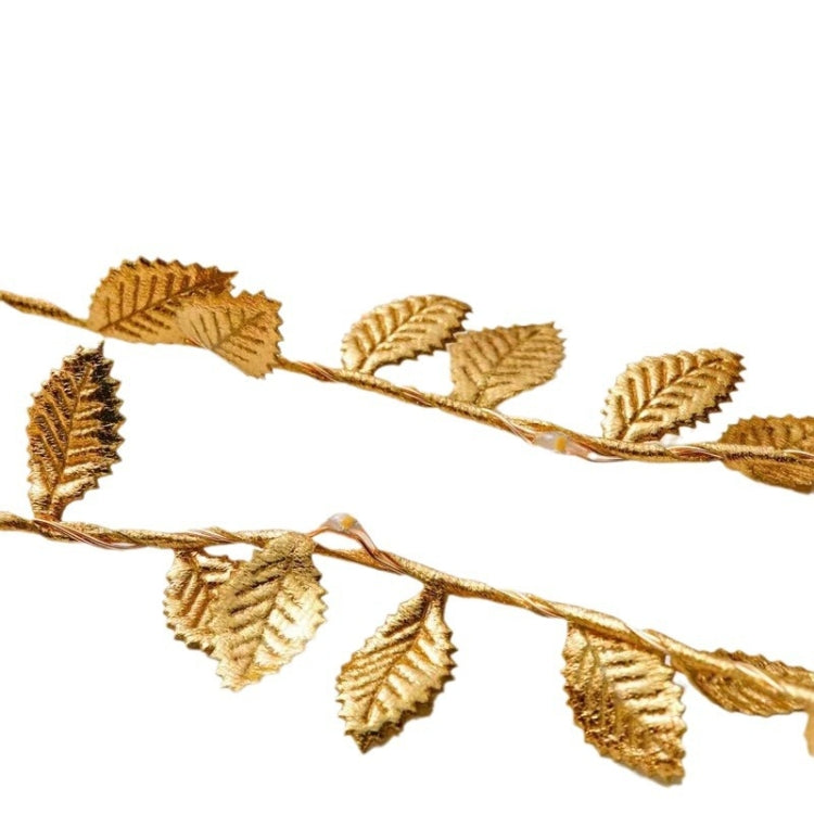 5m 50 Lights LED Artificial Golden Leaf Vine Light String For Christmas Holiday Decoration