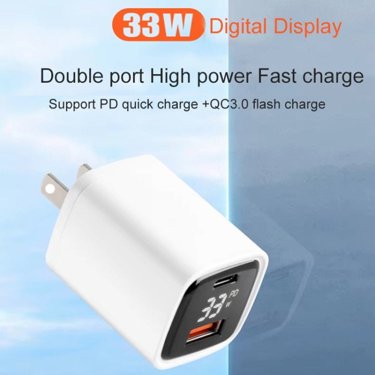 CYKE K02 30W PD+QC3.0 Mobile Phone Digital Display Fast Charger, Plug: US