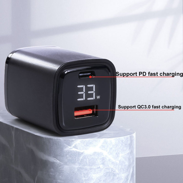 CYKE K02 30W PD+QC3.0 Mobile Phone Digital Display Fast Charger, Plug: US